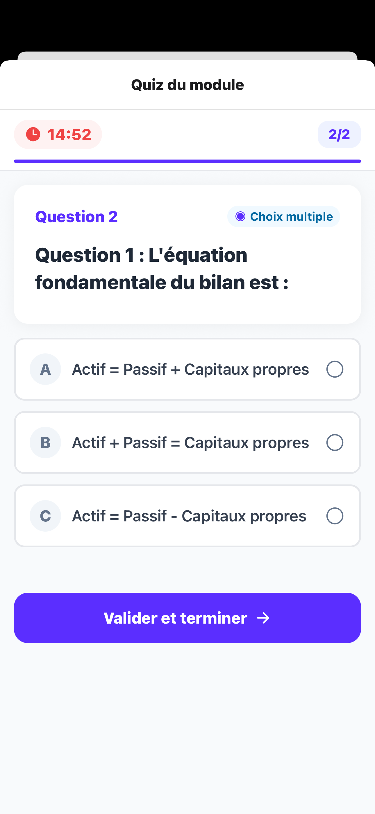 Capture d’écran Un+ — Parcours