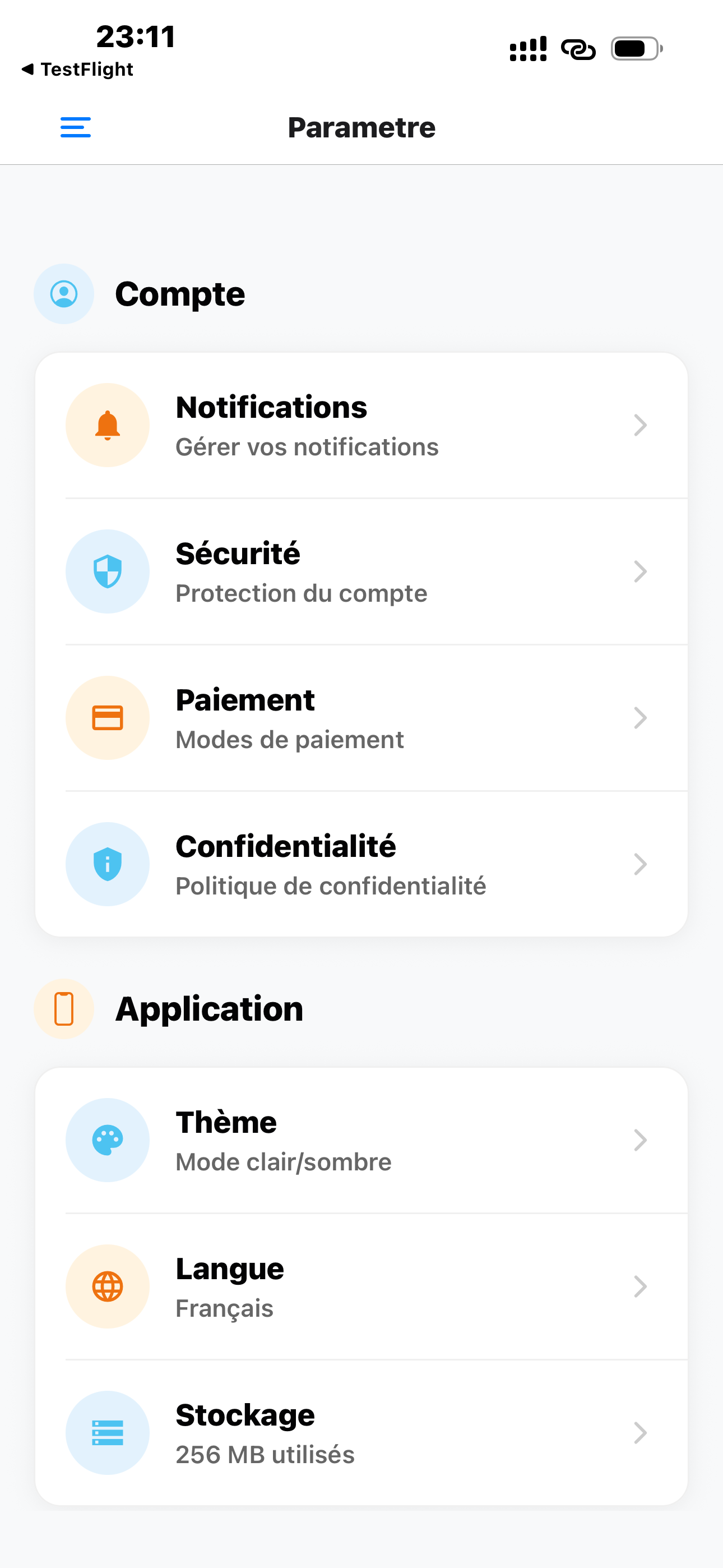 Capture d’écran Un+ — Navigation